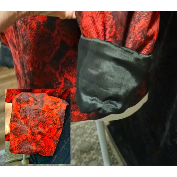 Vintage Giancardo Ferrari Red Black Python Print Woman's Jacket - Picture 4 of 5